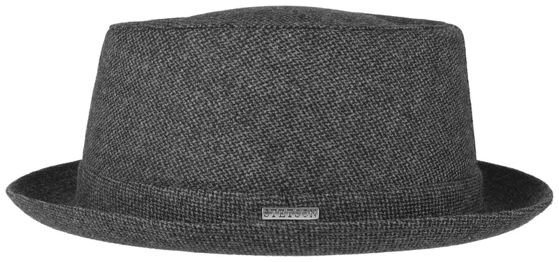 PORK PIE WOOL STETSON GRAU