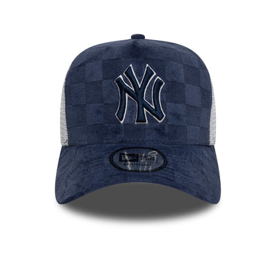 New Era Trucker Cap Tonal Check NY Yankees Navy