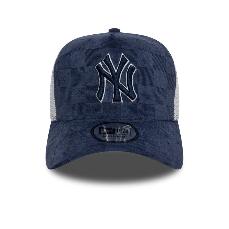 New Era Trucker Cap Tonal Check NY Yankees Navy