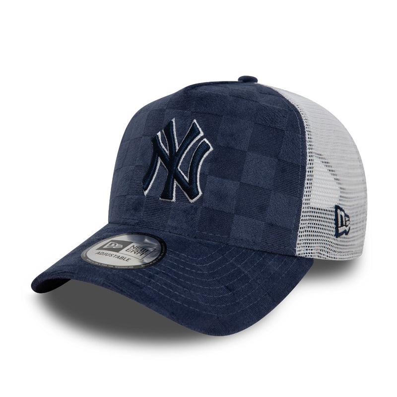 New Era Trucker Cap Tonal Check NY Yankees Navy