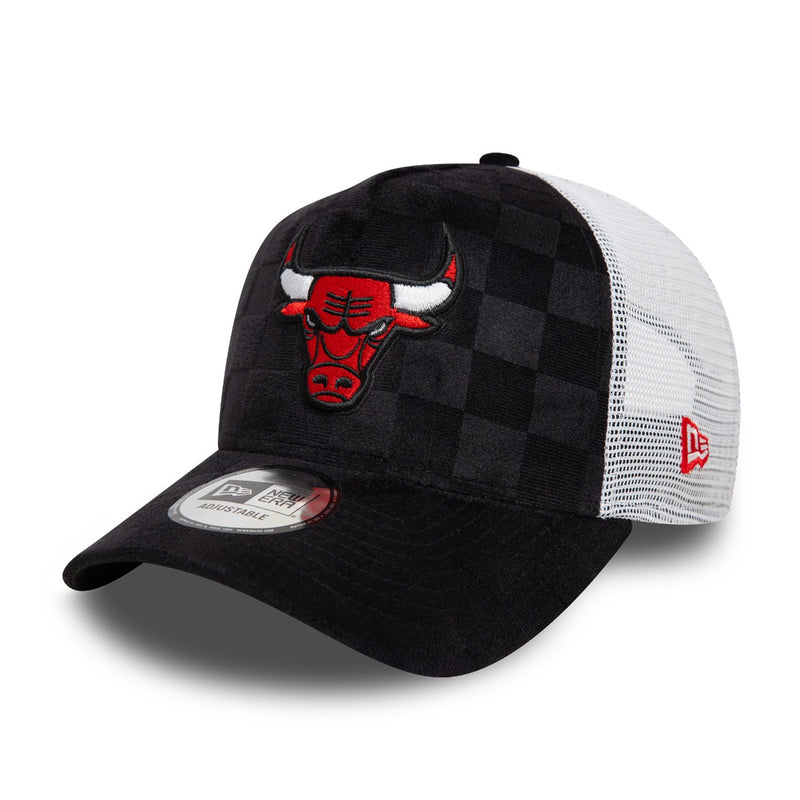 New Era Trucker Cap Tonal Check Bulls Schwarz