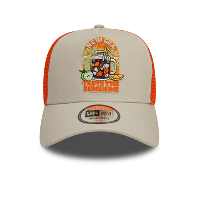 New Era Trucker Cap Summer Patch Orange