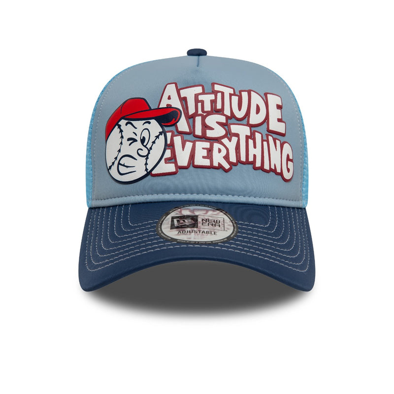 New Era Trucker Cap Graphic Attitude Blau