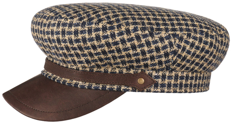 RIDERS CAP LINEN STETSON HOUNDSTOOTH