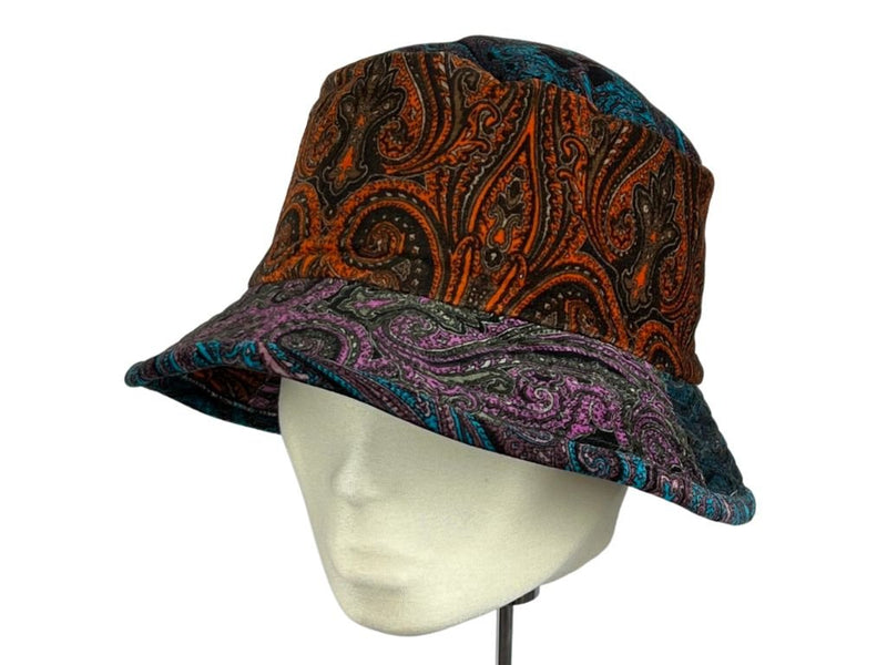 BUCKET VELVET PAISLEY GREVI MULTI - Hut - online.at