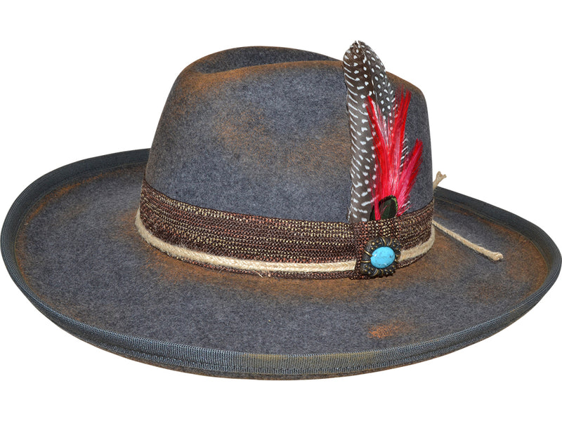 VINTAGE WESTERN HAT      MAUERER GRAU