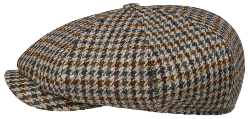 IRISH CAP HOUNDTOOTH STETSON HARRIS TWEED 58 - Hut - online.at