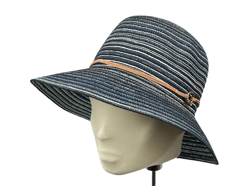 Multicolor Glocke Stripe Breiter Rand Hellblau - Hut - online.at