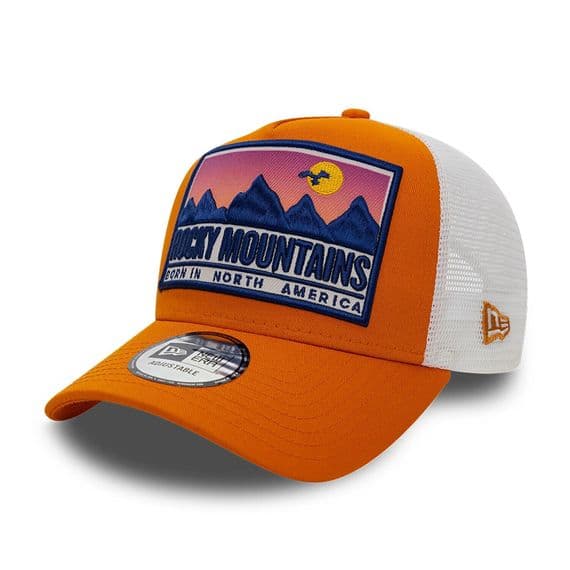 New Era Trucker Cap Rocky Mountains Orange