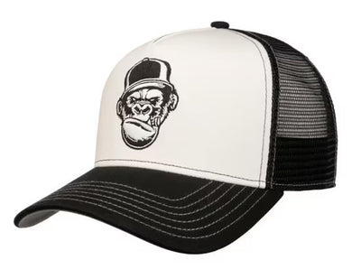 Trucker Cap Ape JJ Hats Black White - Hut - online.at