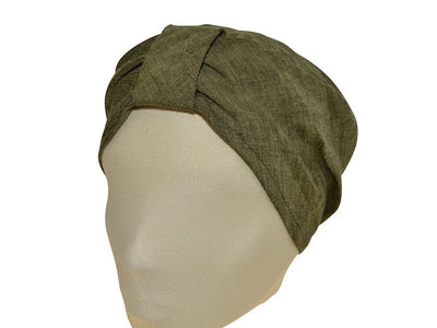 TURBAN UNI LEINEN OLIV - Hut - online.at