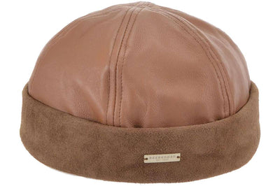 VELOURLEDER SKULLCAP CAMEL - Hut - online.at